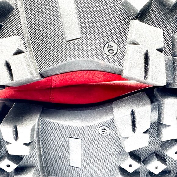 Justin Reese Red Suede Chunky Sole Boots—UK 7/US 9/EU 40—Removable Buckles—NWOT - Picture 4 of 10